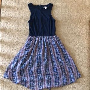 Blue Floral Short Dress